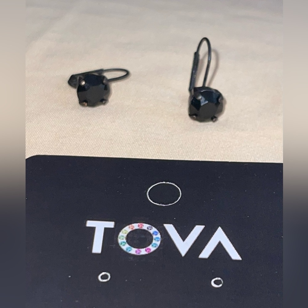 Tova Oakland Smutt/Jet Hook Earrings New